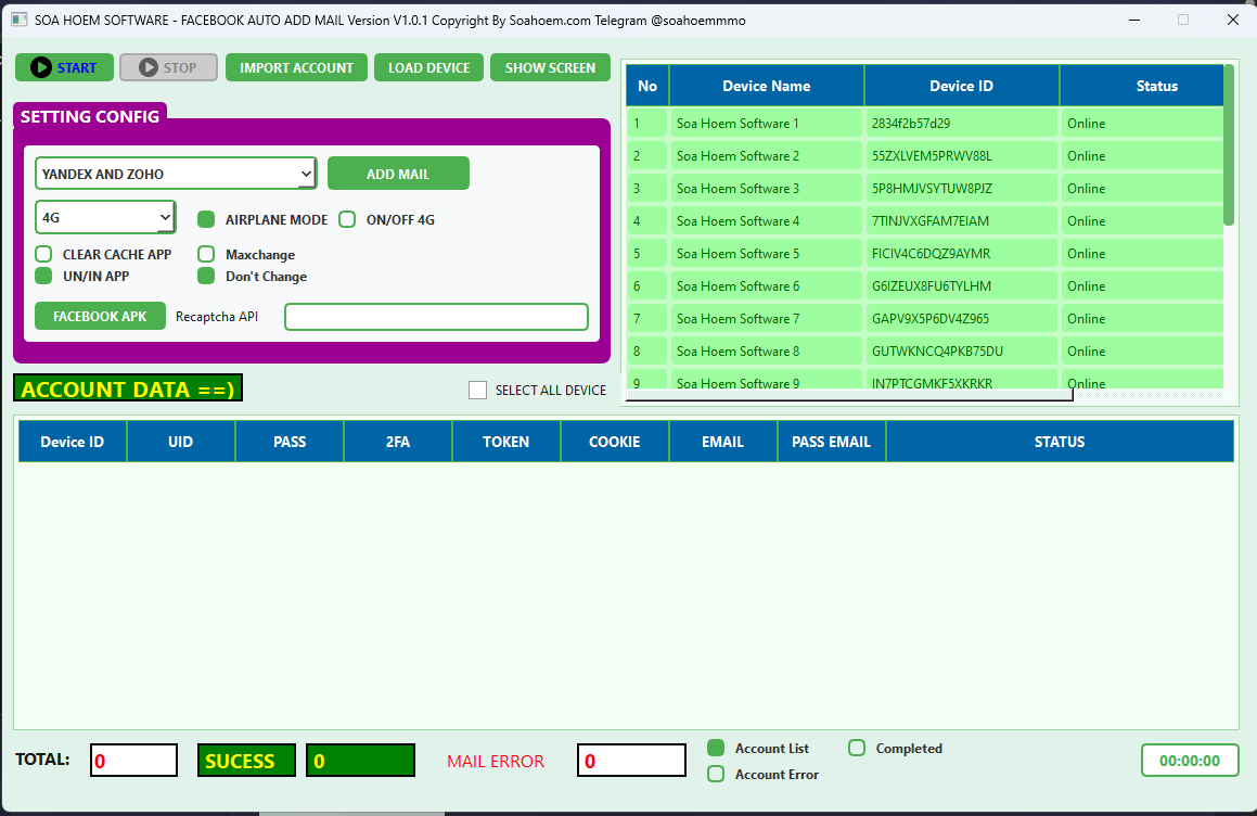 Tool Auto Add Mail To  Facebook Account
